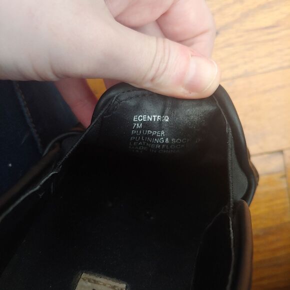 STEVE MADDEN Ecentrcq Leather Black Slip On Sneaker Size 7 - Picture 4 of 6